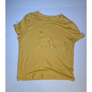 Derek Rose mustard yellow linen scoop neck tee